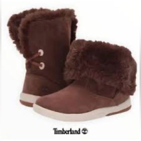 Timberland Other - Timberland Toddle Tracks Roll Top Faux Fur Boots Brown
Nubuck Size 5.5T